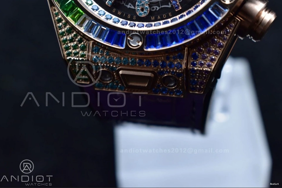 Rainbow Bang Gummy 1:1 Strap 45mm Big A1280 King Best Unico RG on Edition Rainbow ZF 0117